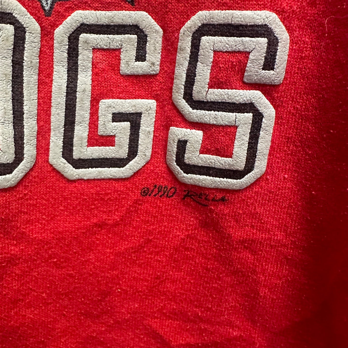 Vintage 1990 Georgia Bulldogs Red Graphic Sweatshirt