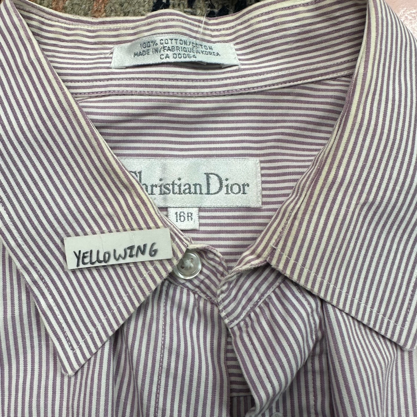 Vintage Christian Dior Striped Button Up Shirt
