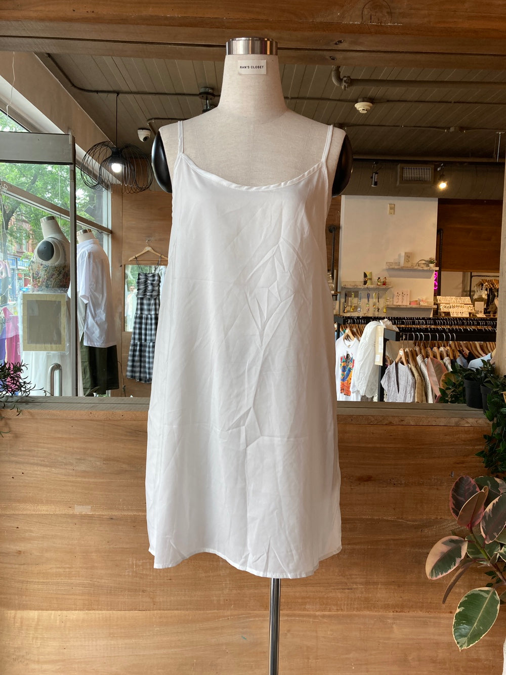 White Eyelet Detail Tunic Dress with Slip