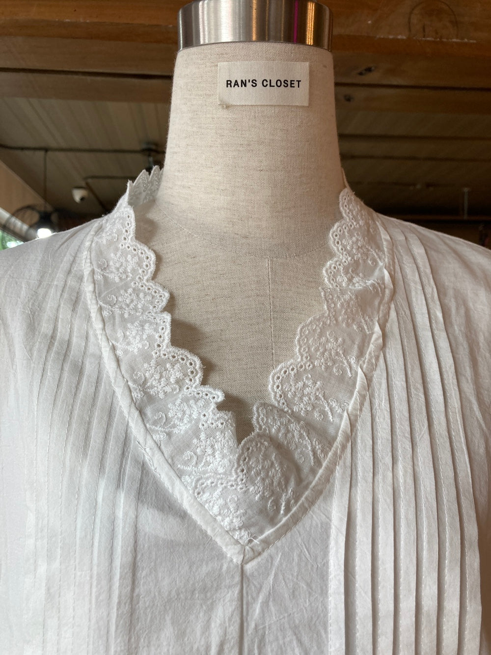 White Eyelet Detail Tunic Dress with Slip