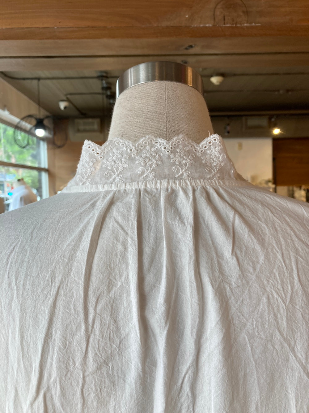 White Eyelet Detail Tunic Dress with Slip