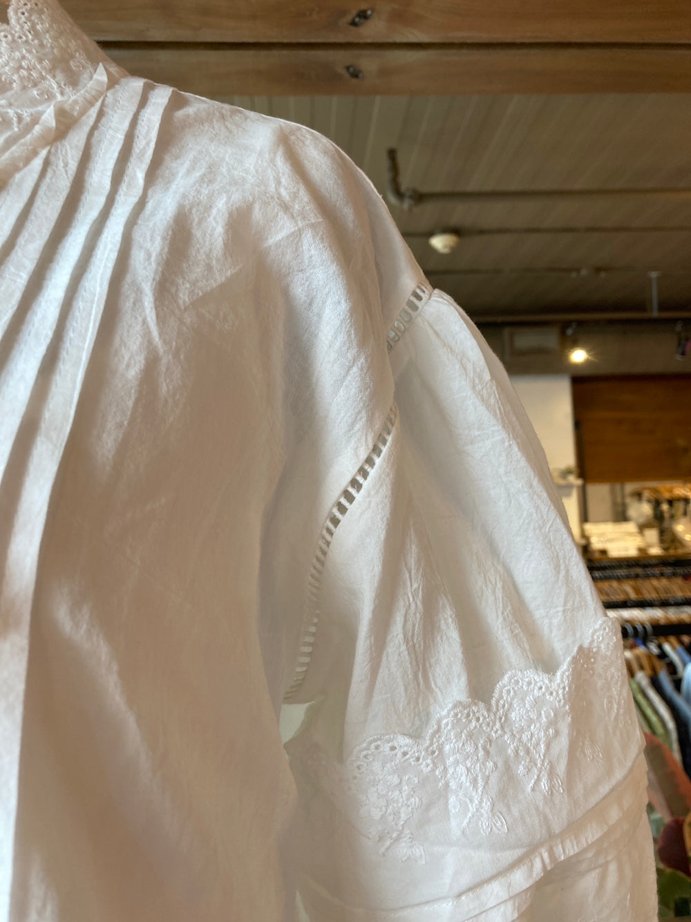 White Eyelet Detail Tunic Dress with Slip