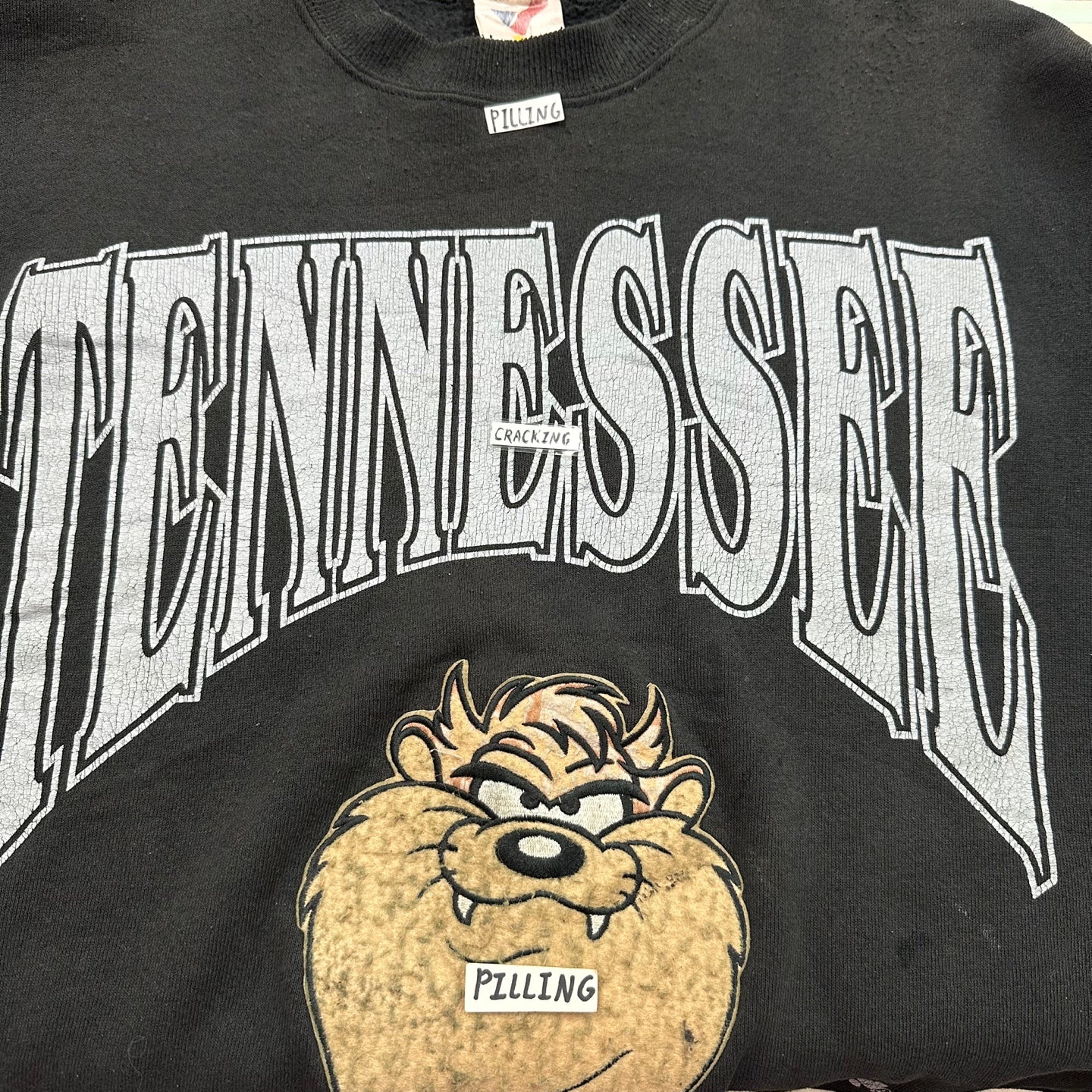 Vintage 1993 Tennessee Tasmanian Devil Black Sweatshirt