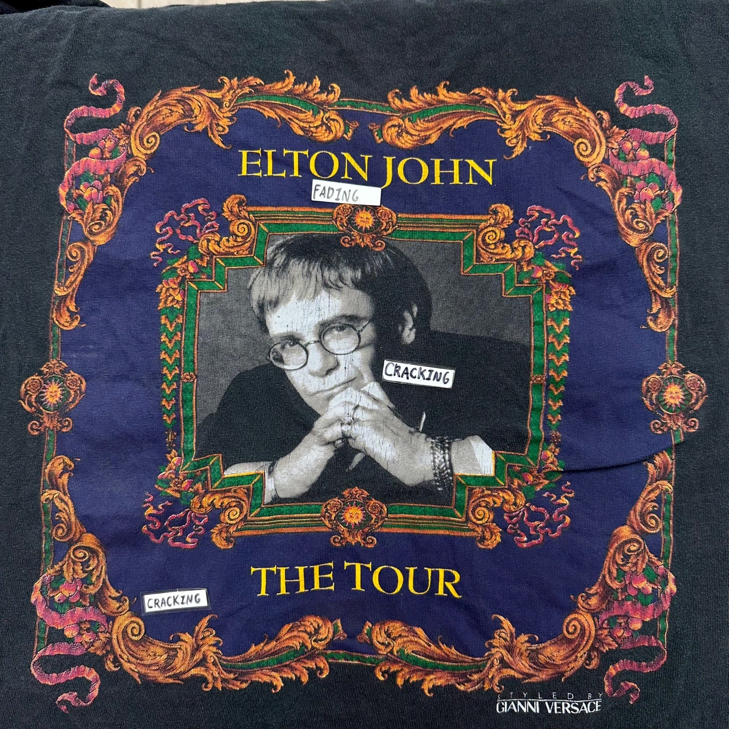Vintage Elton John 1992-1993 World Tour Styled by Gianna Versace Graphic T-Shirt