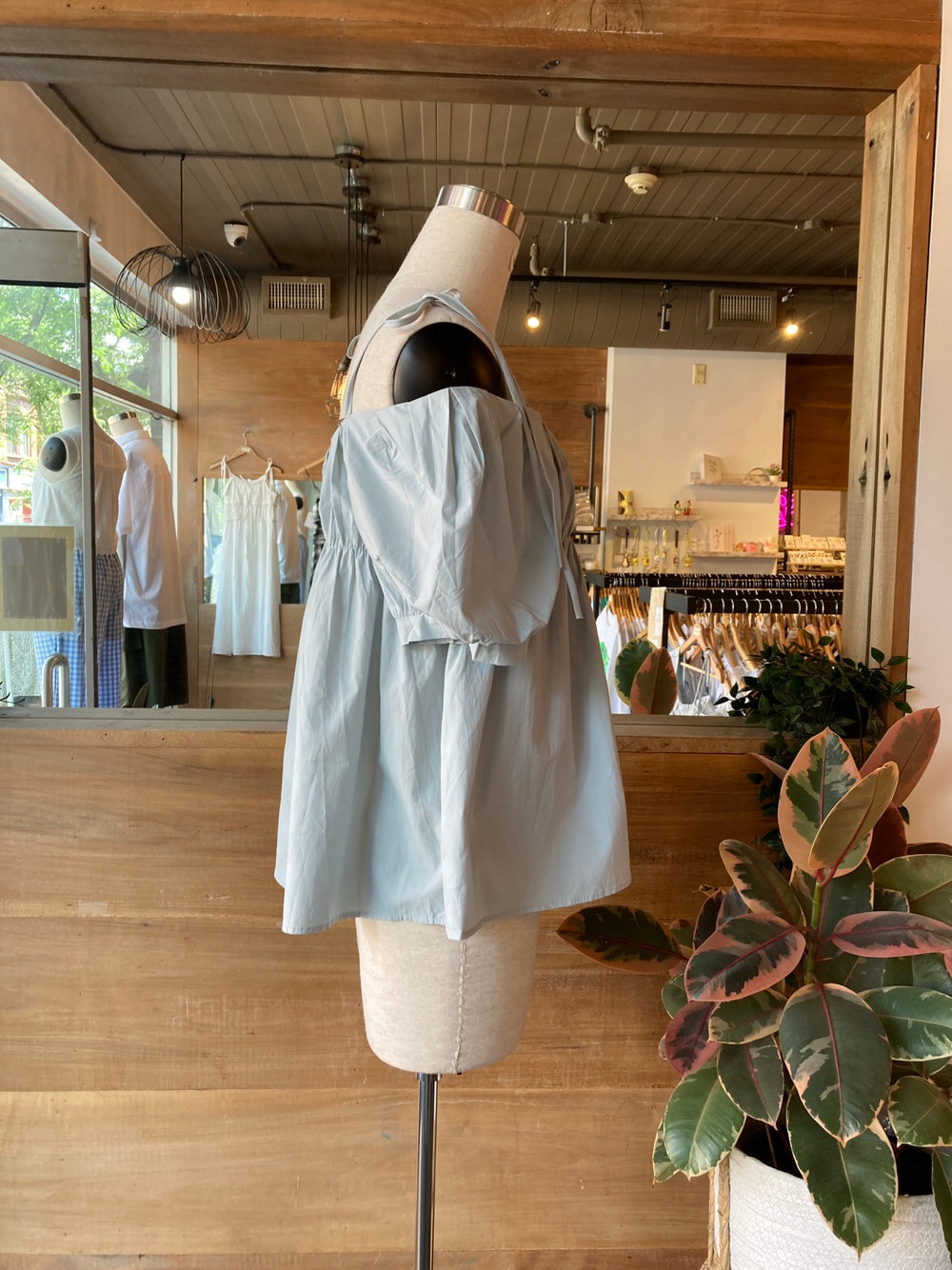 Puff Sleeve/Off Shoulder Baby Doll Top