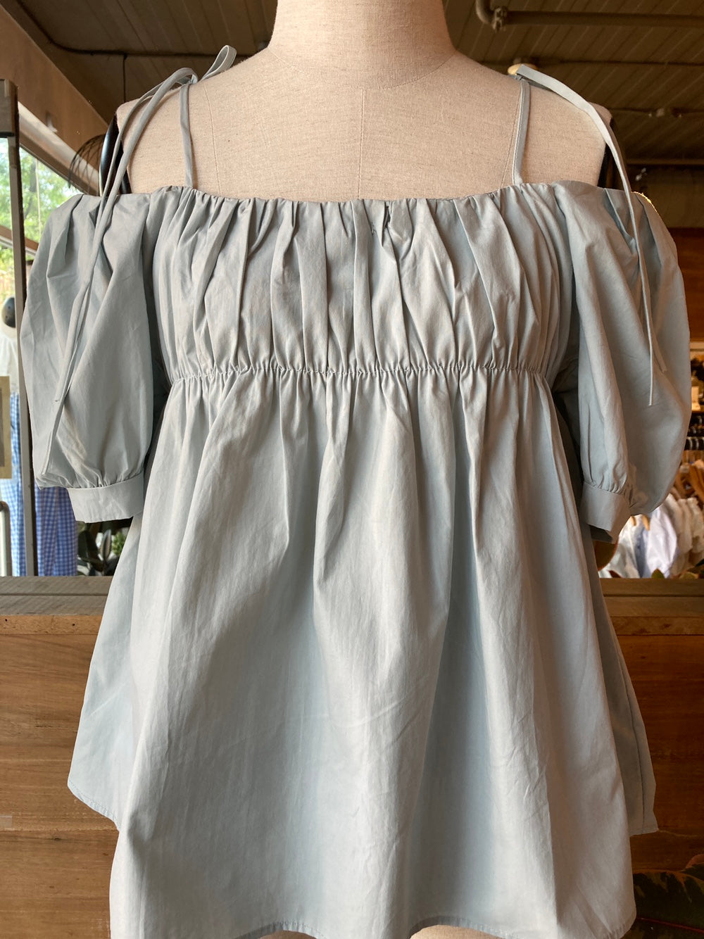 Puff Sleeve/Off Shoulder Baby Doll Top
