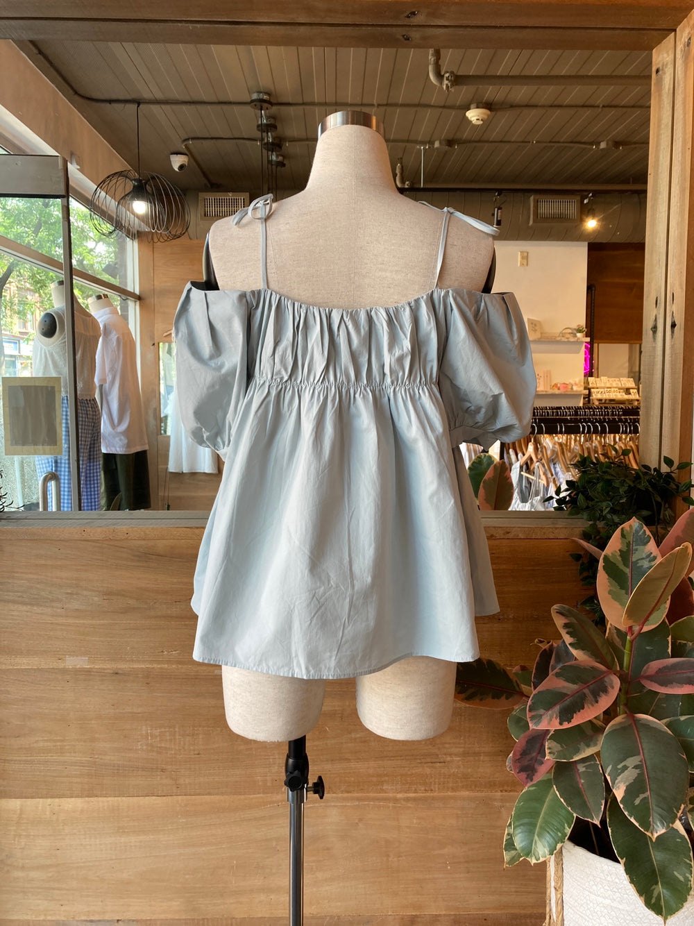 Puff Sleeve/Off Shoulder Baby Doll Top