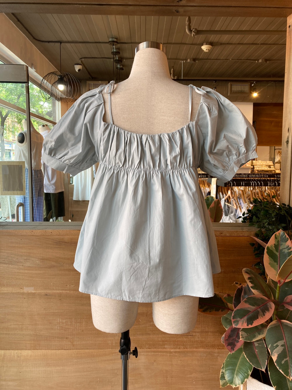 Puff Sleeve/Off Shoulder Baby Doll Top