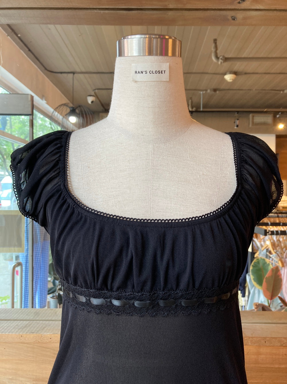 Mesh Empire Waist Blouse Top