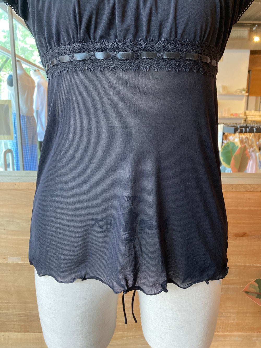 Mesh Empire Waist Blouse Top