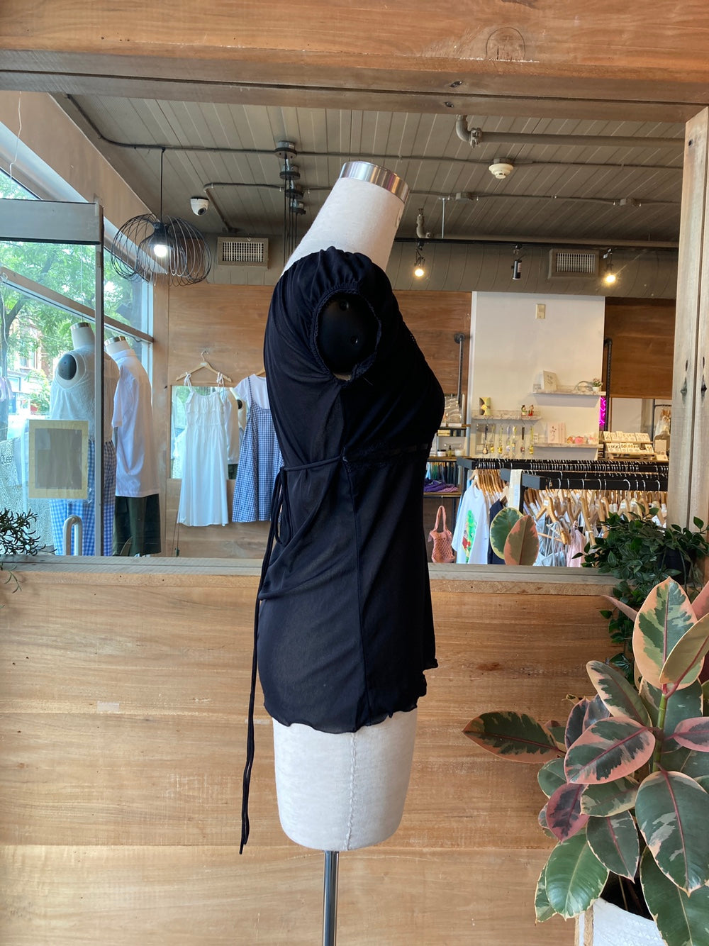 Mesh Empire Waist Blouse Top