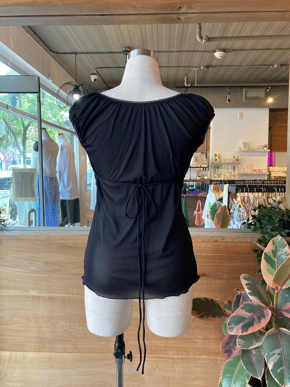 Mesh Empire Waist Blouse Top