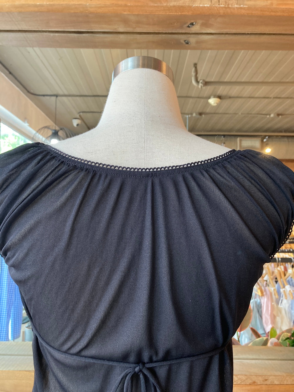 Mesh Empire Waist Blouse Top