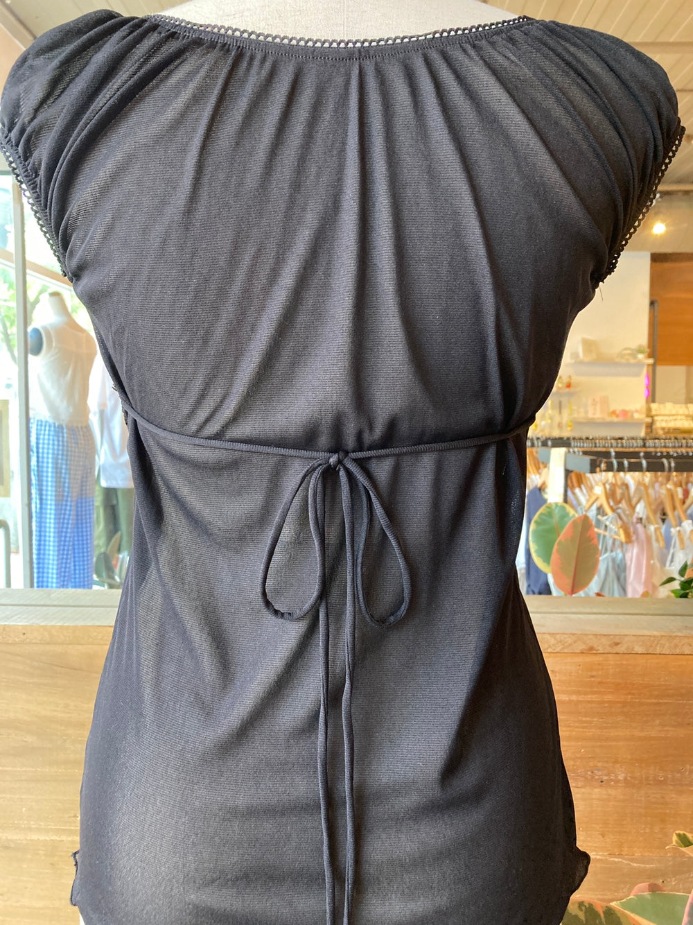 Mesh Empire Waist Blouse Top