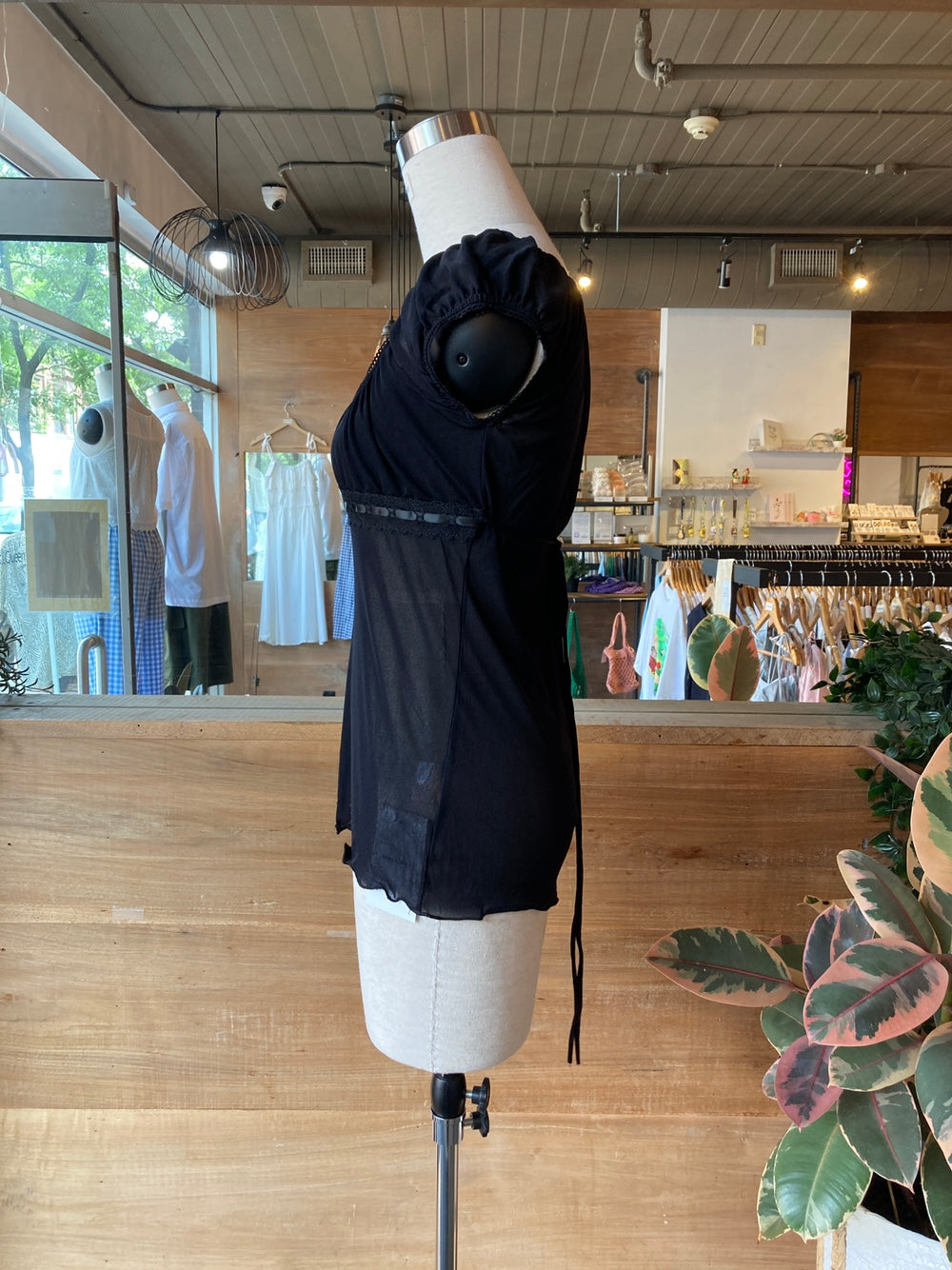 Mesh Empire Waist Blouse Top