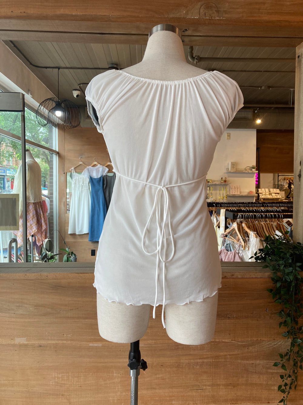 Mesh Empire Waist Blouse Top