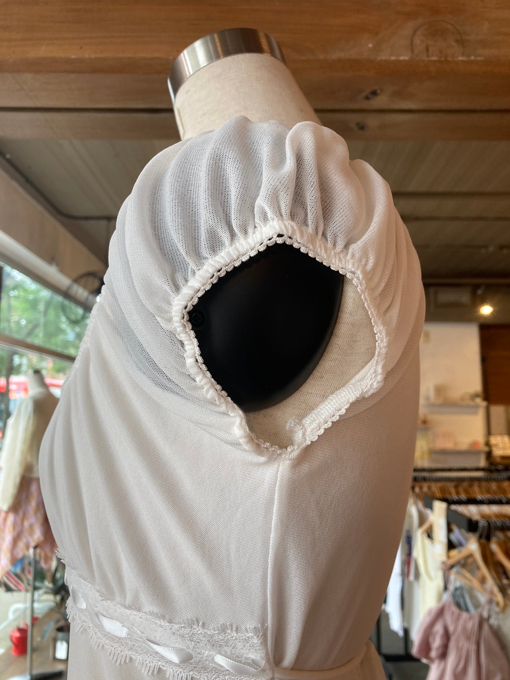 Mesh Empire Waist Blouse Top