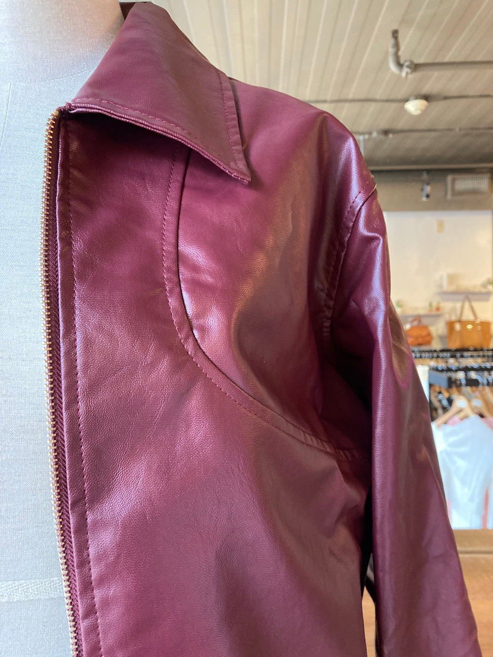 Vegan Leather Bomber Jacket