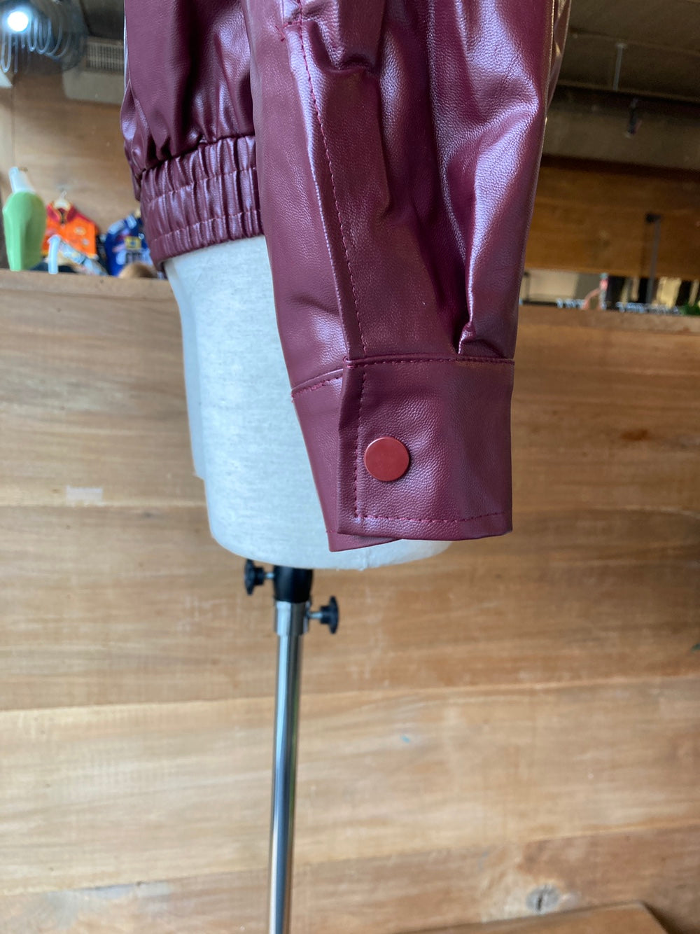 Vegan Leather Bomber Jacket