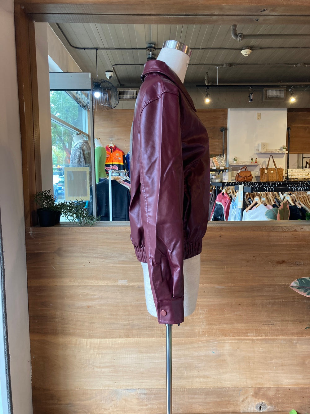 Vegan Leather Bomber Jacket