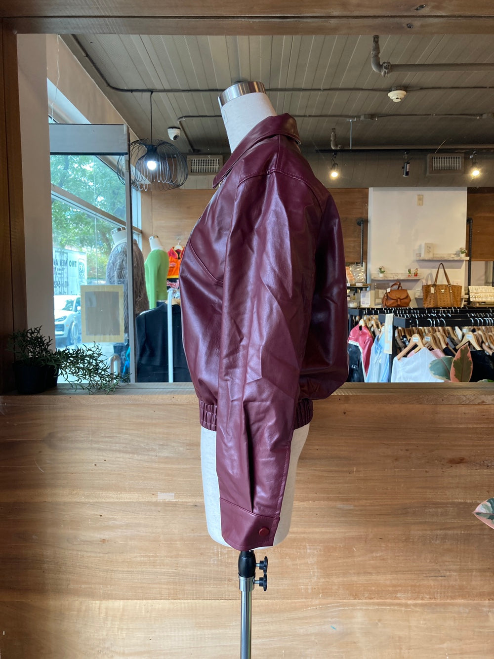 Vegan Leather Bomber Jacket