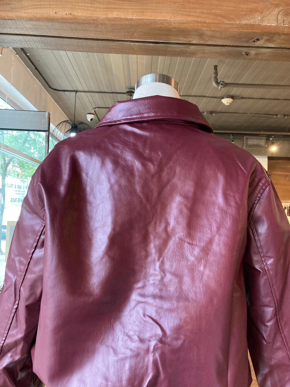 Vegan Leather Bomber Jacket