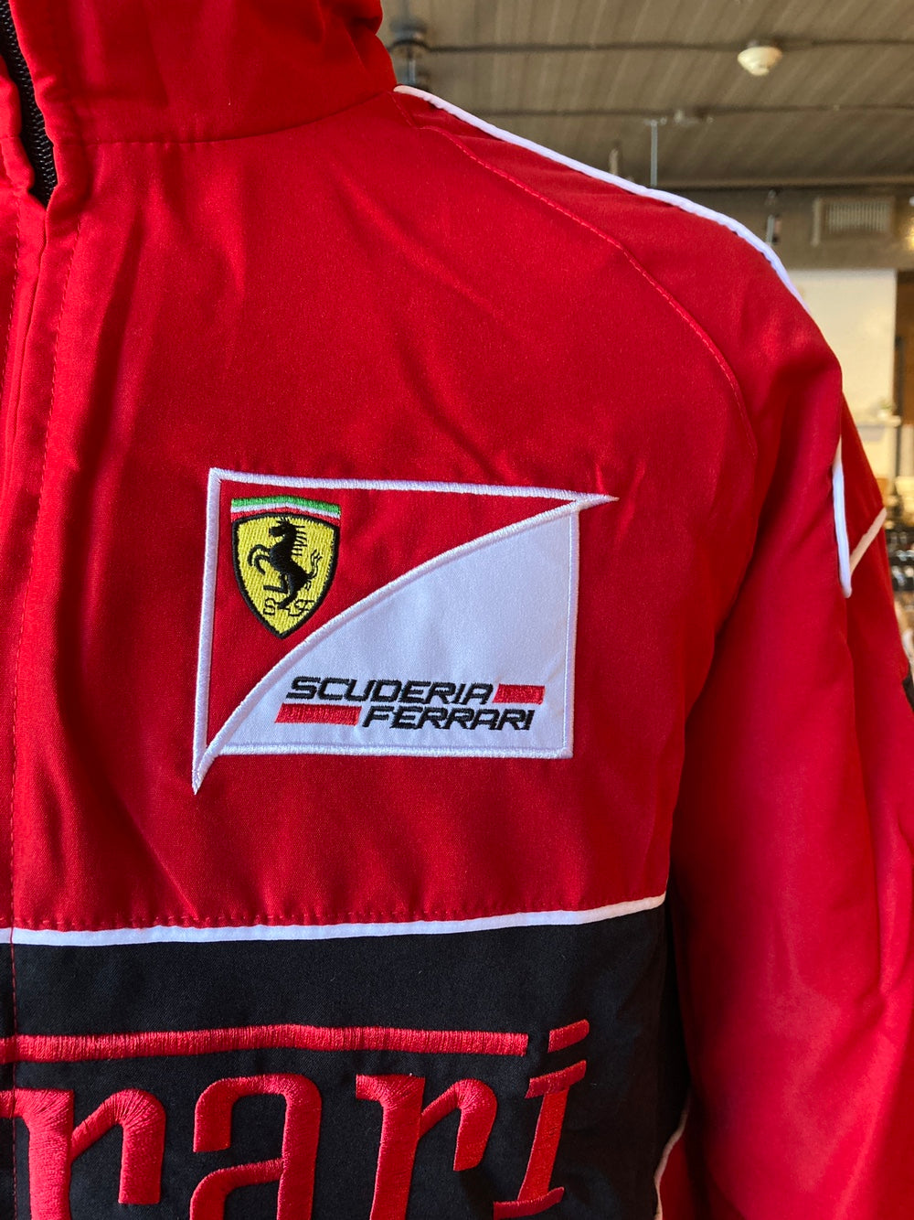 Red Ferrari Lined Racing Jacket