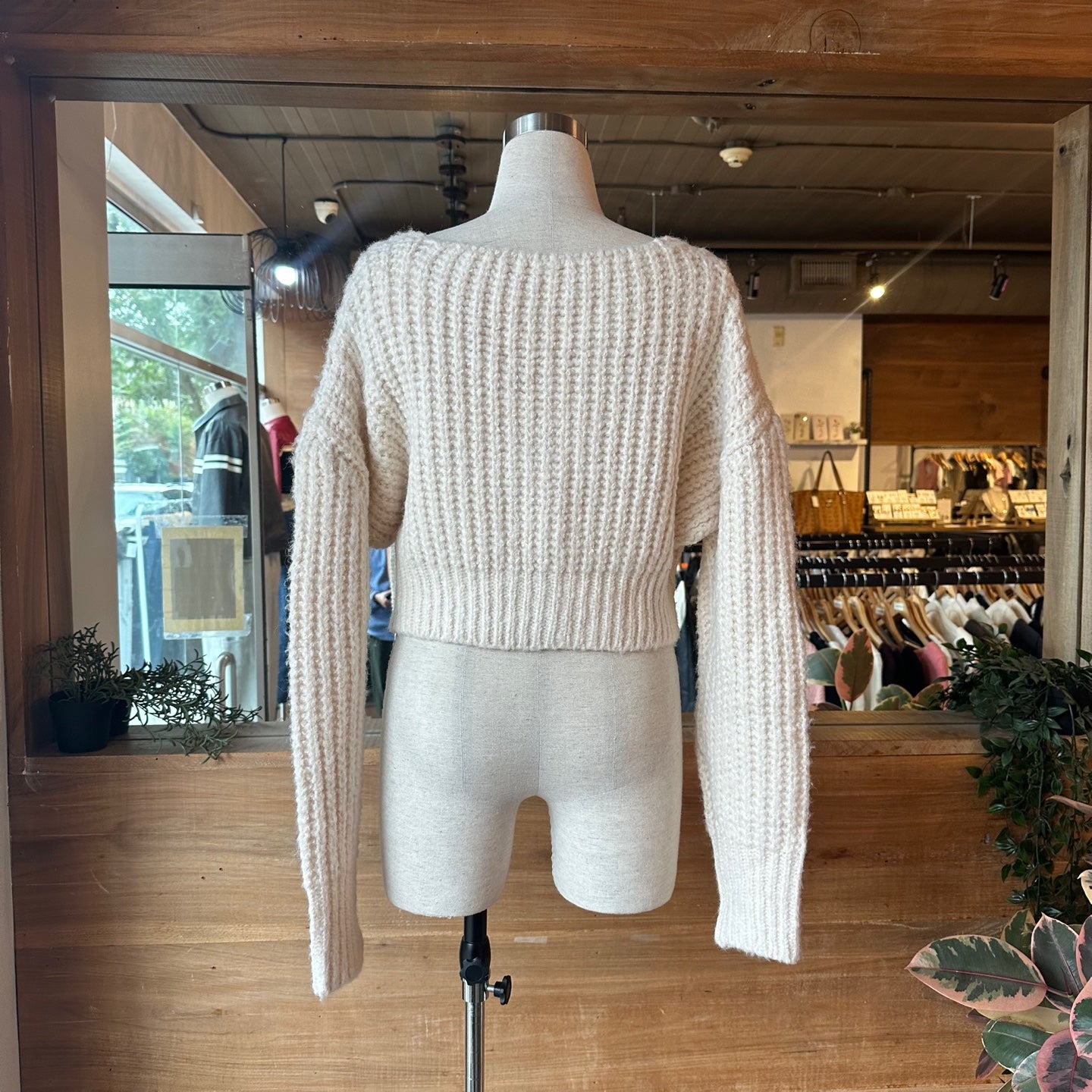 Cropped Knit Cardigan
