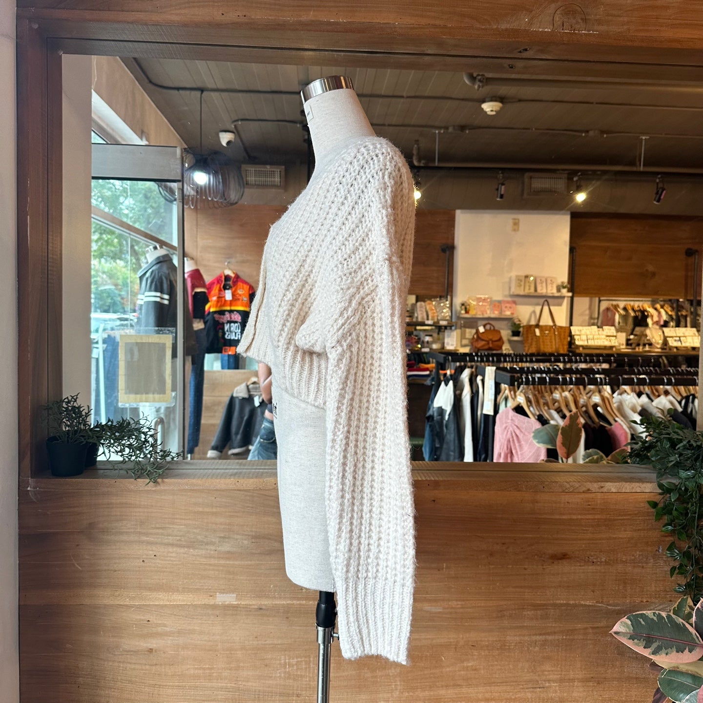 Cropped Knit Cardigan