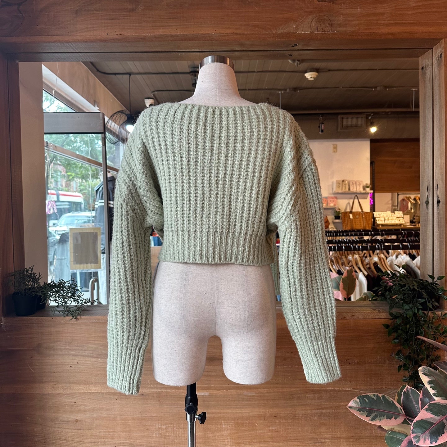 Cropped Knit Cardigan