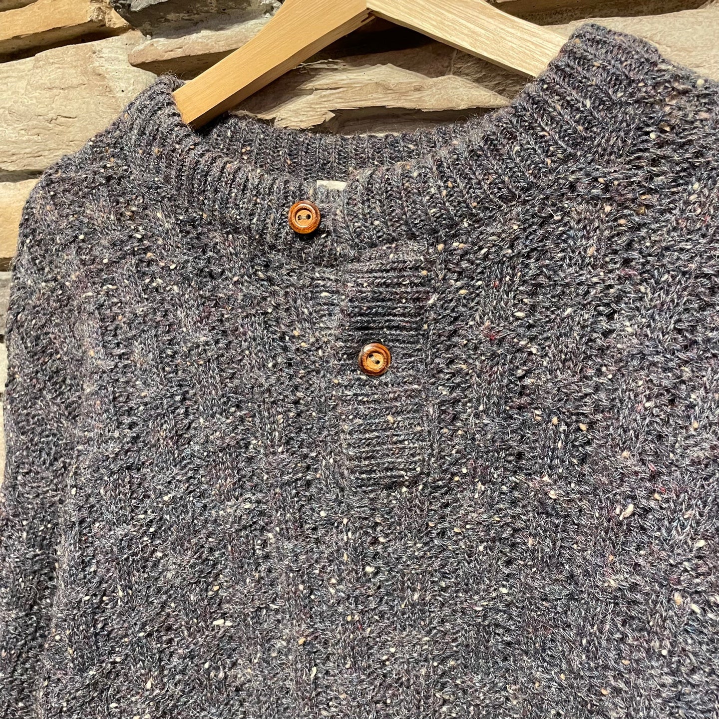 Vintage London Fog Grey Knit Sweater With Buttons