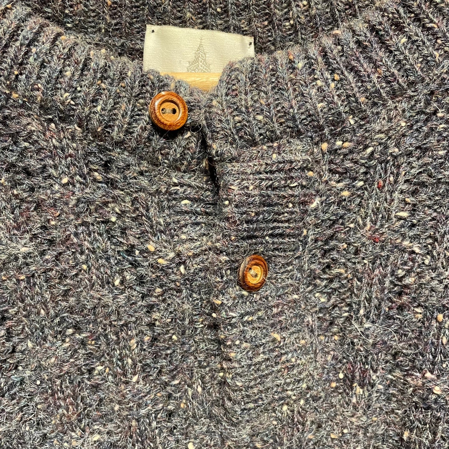Vintage London Fog Grey Knit Sweater With Buttons