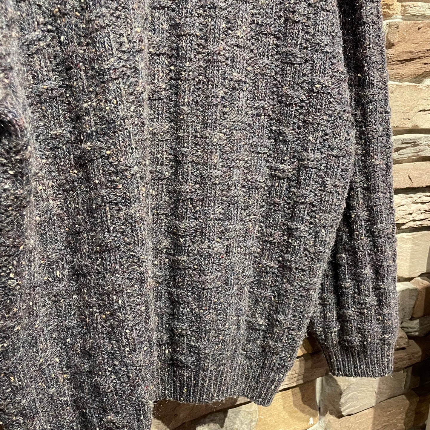 Vintage London Fog Grey Knit Sweater With Buttons