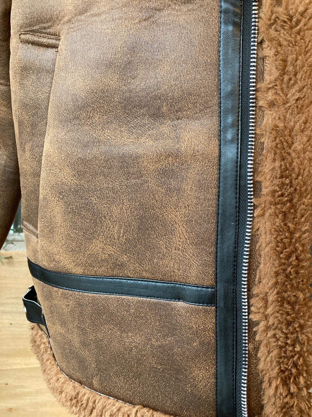 Men's Vegan Suede Sherpa Jacket