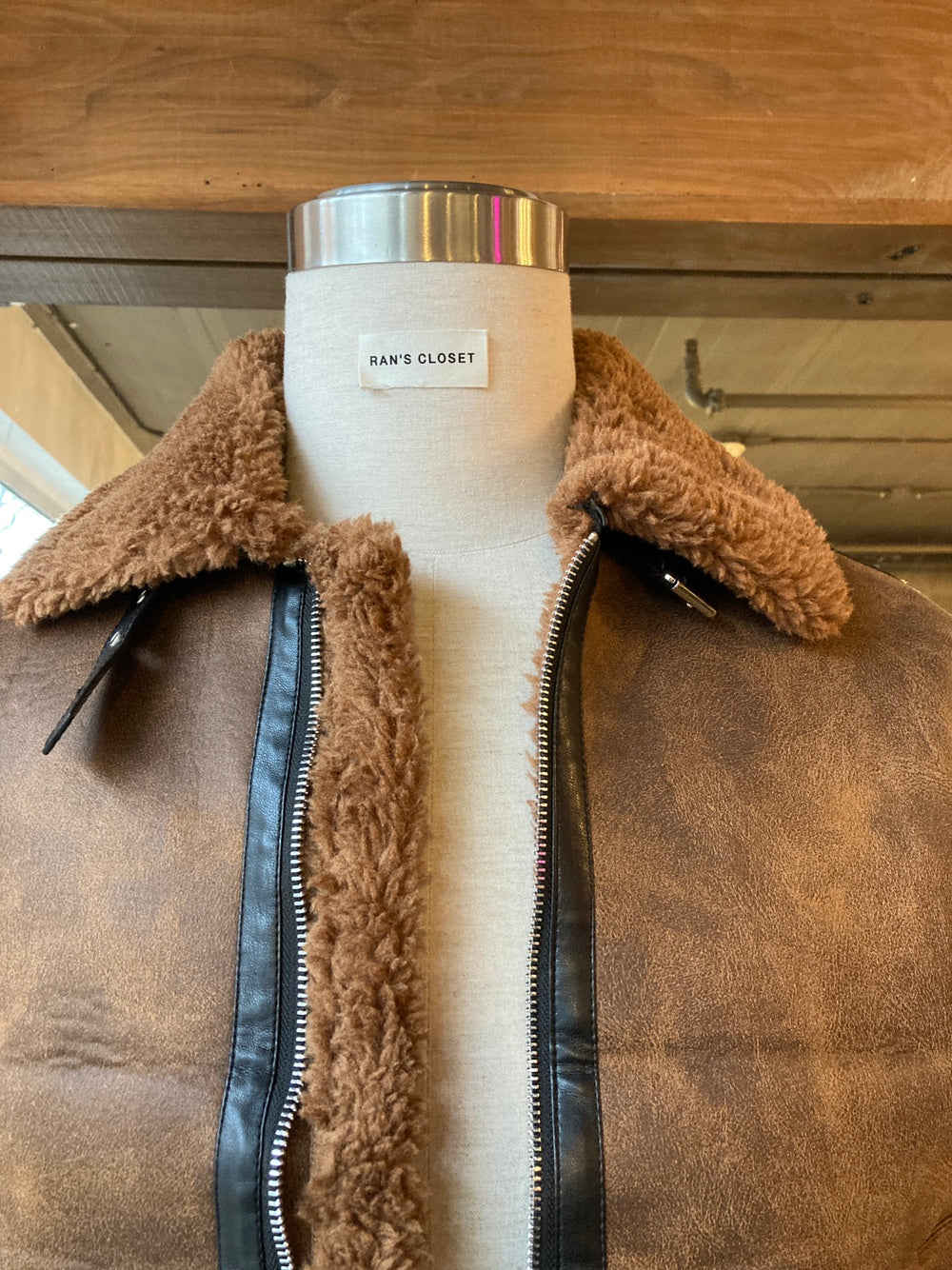 Men's Vegan Suede Sherpa Jacket
