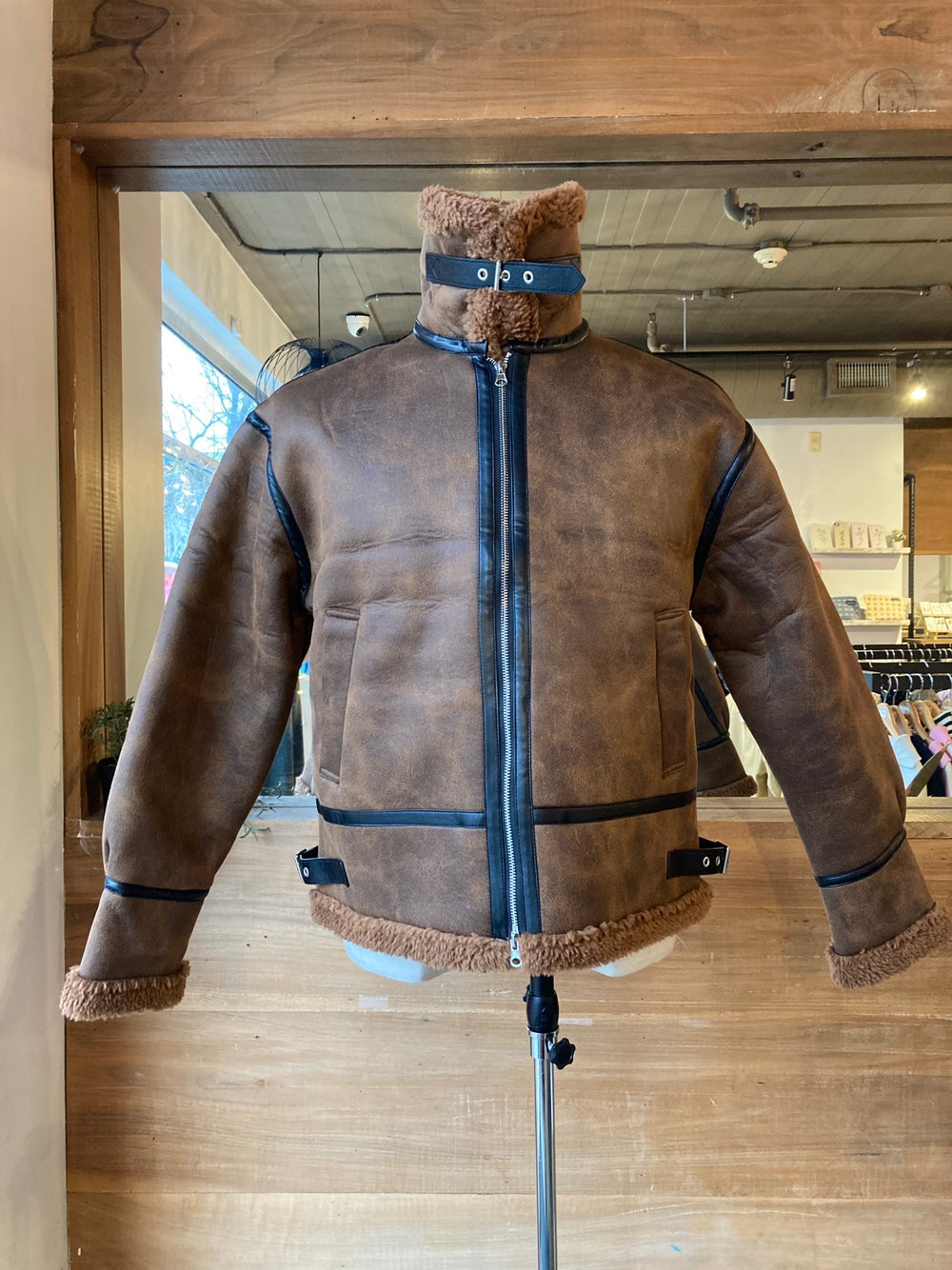 Men's Vegan Suede Sherpa Jacket