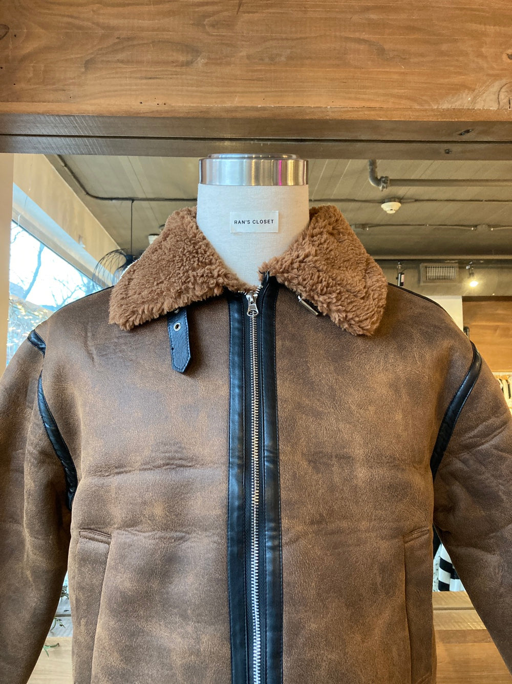 Men's Vegan Suede Sherpa Jacket