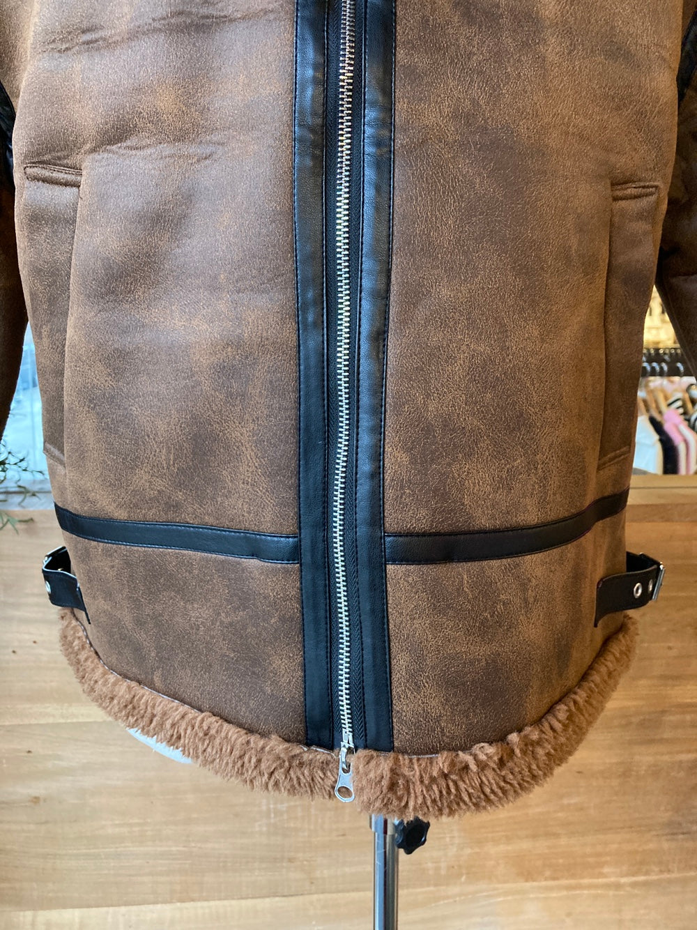 Men's Vegan Suede Sherpa Jacket