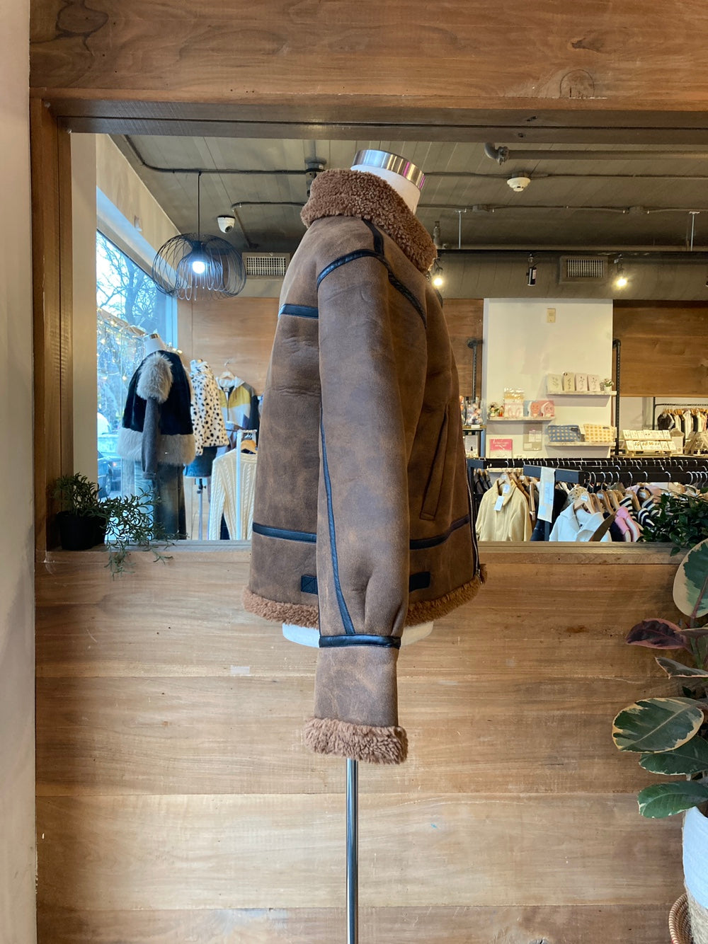 Men's Vegan Suede Sherpa Jacket