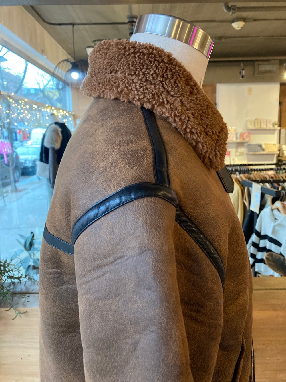 Men's Vegan Suede Sherpa Jacket