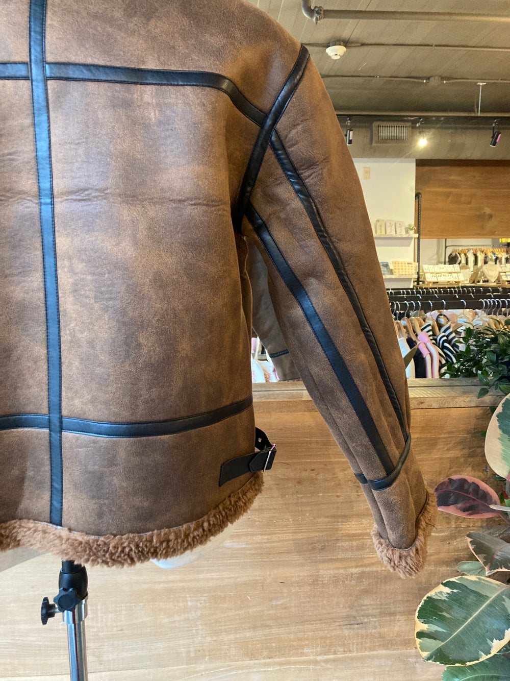 Men's Vegan Suede Sherpa Jacket