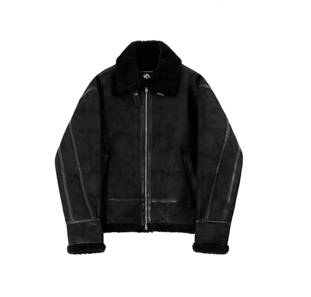 Men's Vegan Suede Sherpa Jacket