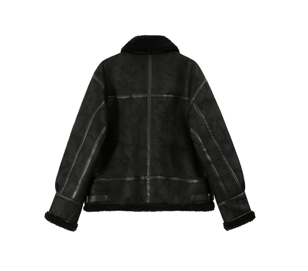 Men's Vegan Suede Sherpa Jacket