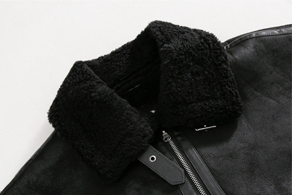 Men's Vegan Suede Sherpa Jacket