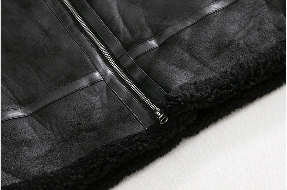 Men's Vegan Suede Sherpa Jacket