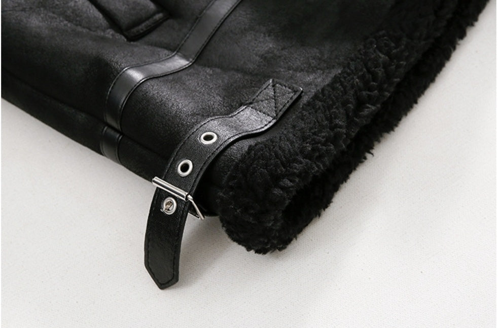 Men's Vegan Suede Sherpa Jacket