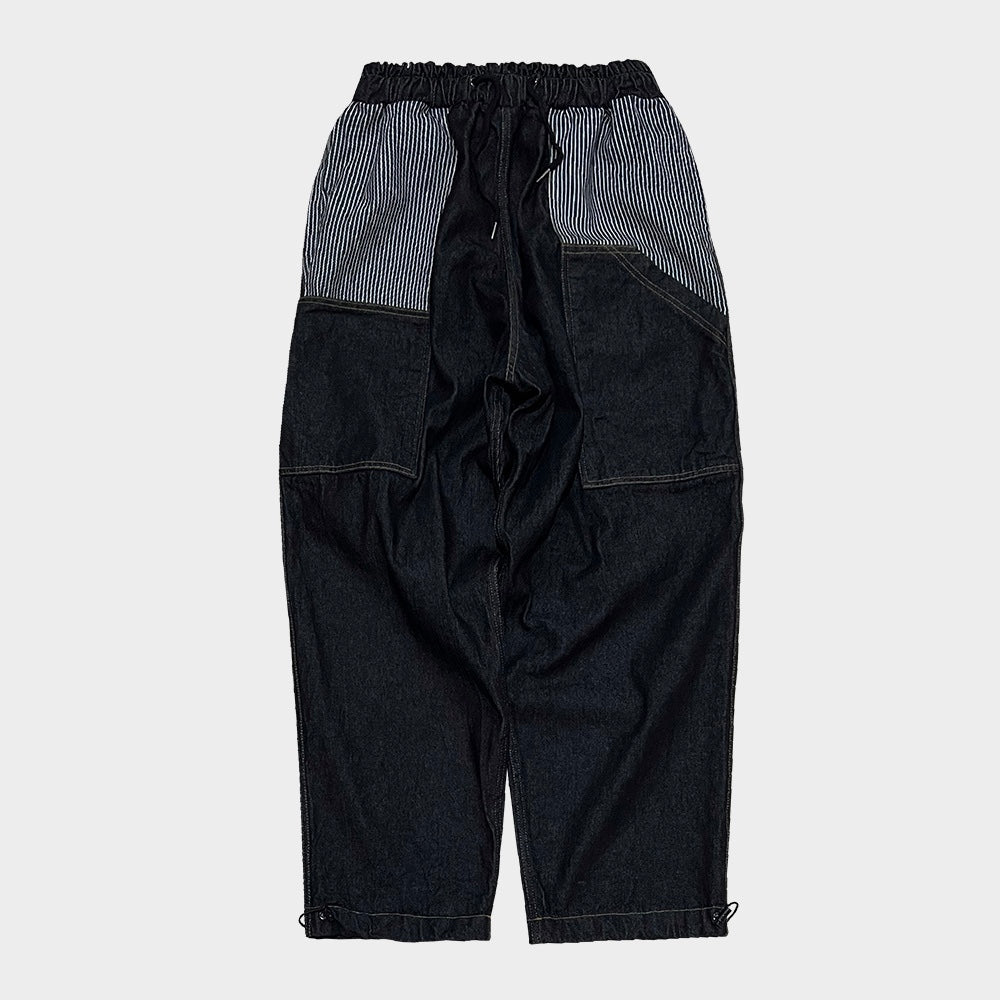 Stripe Detail Elastic Waistband Jeans