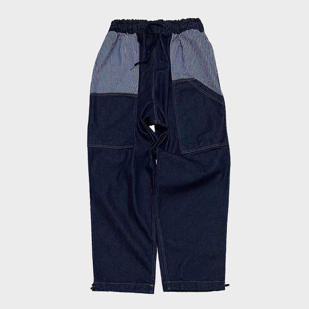 Stripe Detail Elastic Waistband Jeans