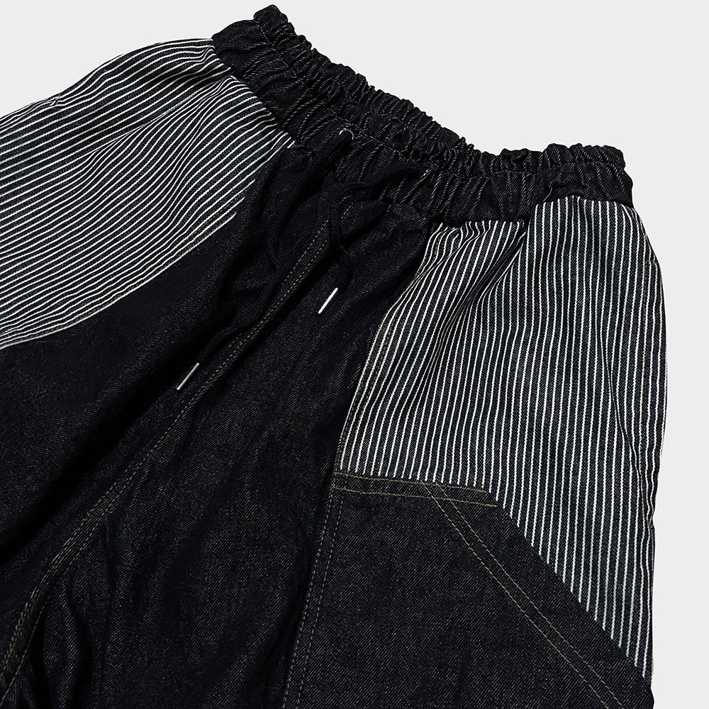 Stripe Detail Elastic Waistband Jeans