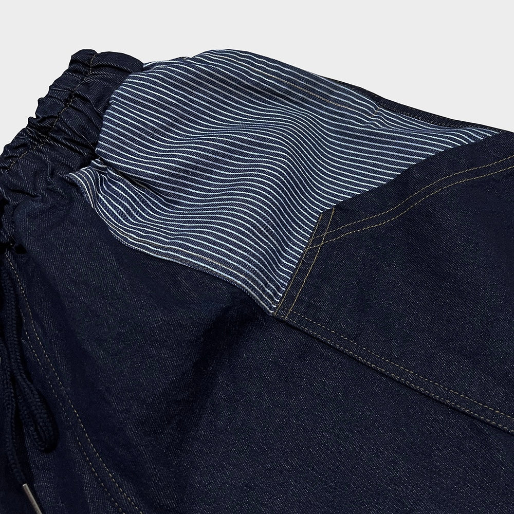 Stripe Detail Elastic Waistband Jeans